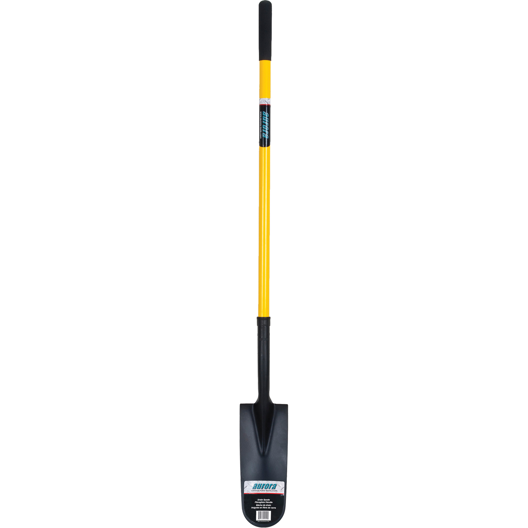Pelle à drain, Acier durci, Lame 14" x 6", 46" lo, Manche Droit
