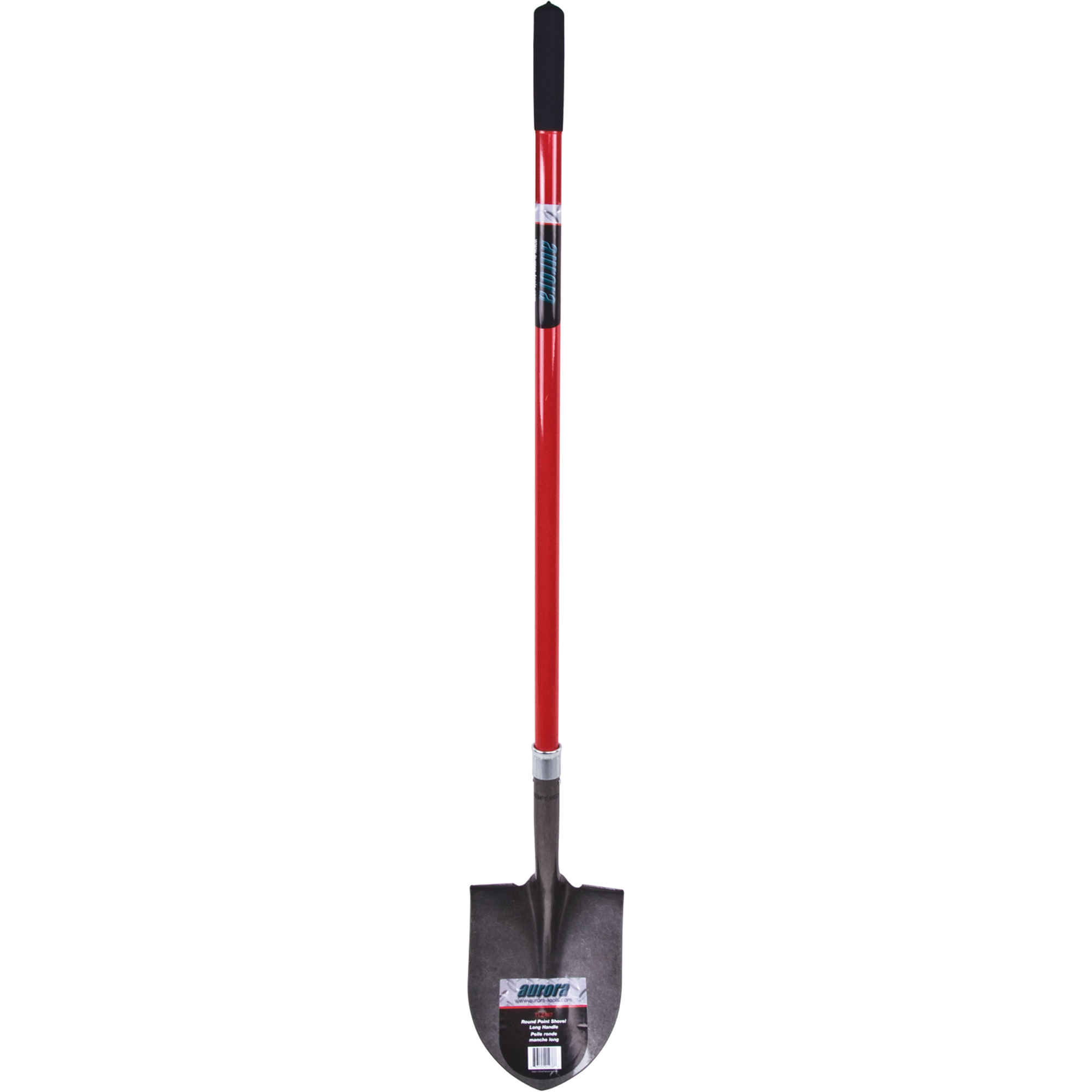 Pelle ronde robuste, Lame Acier au carbone, Fibre de verre, Manche Droit