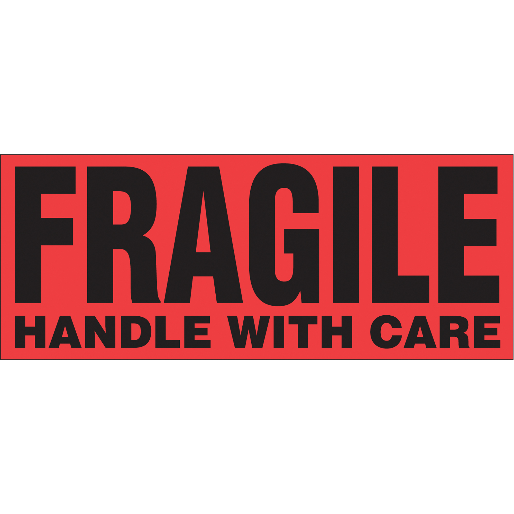 Étiquettes pour traitement spécial «Fragile Handle with Care», 5" lo x 2" la, Noir/rouge