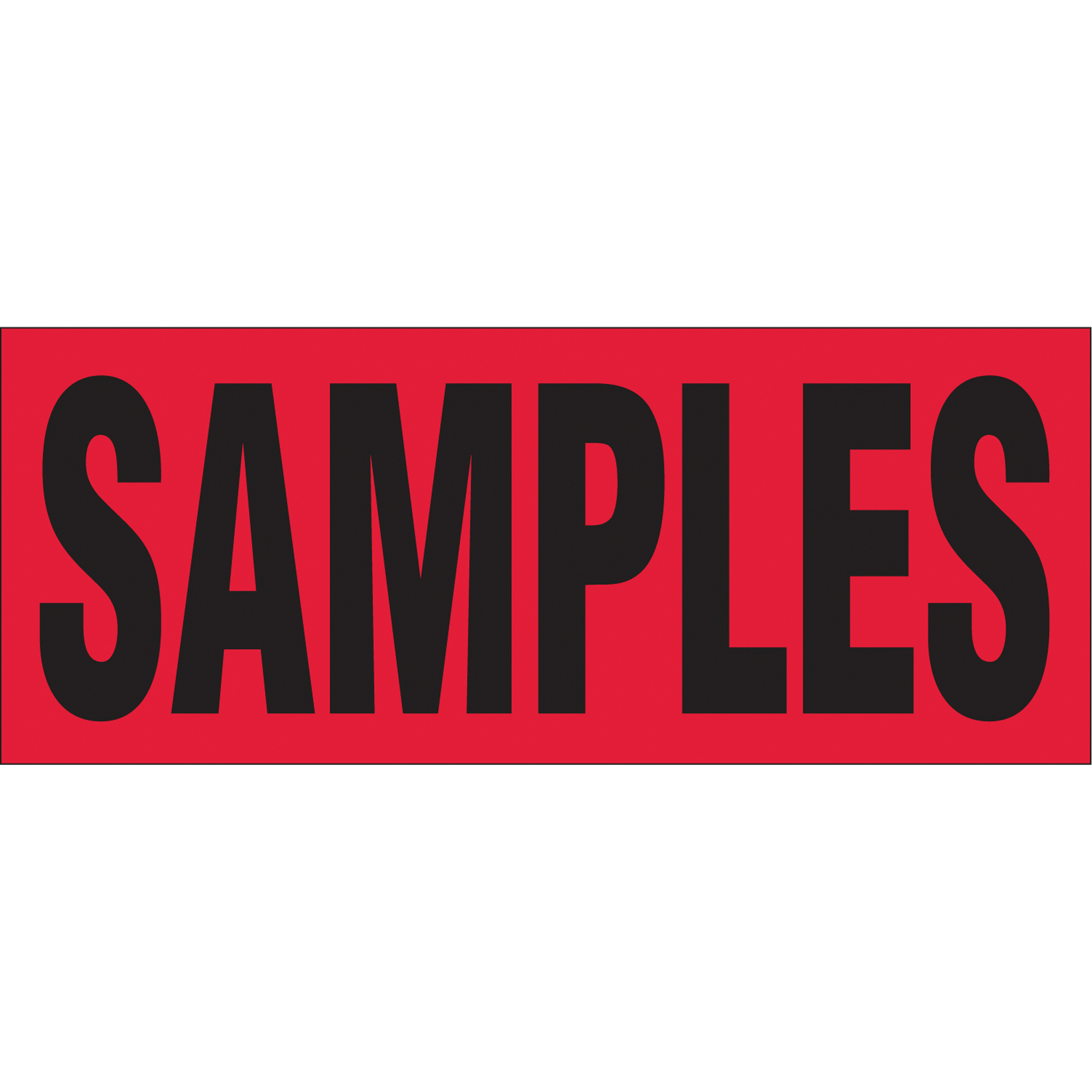 Étiquettes pour traitement spécial «Samples», 5" lo x 2" la, Noir/rouge