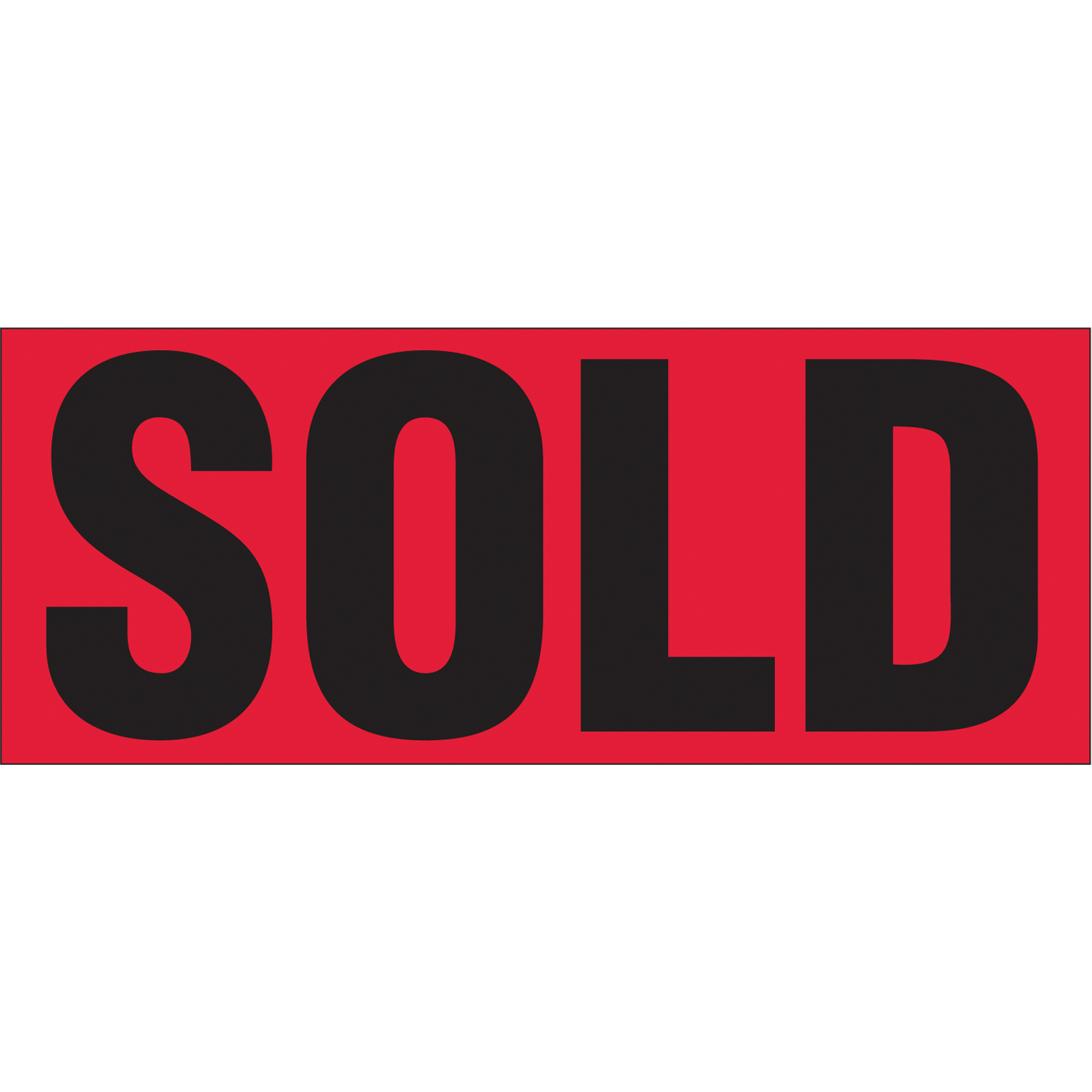 Étiquettes pour traitement spécial «Sold», 5" lo x 2" la, Noir/rouge