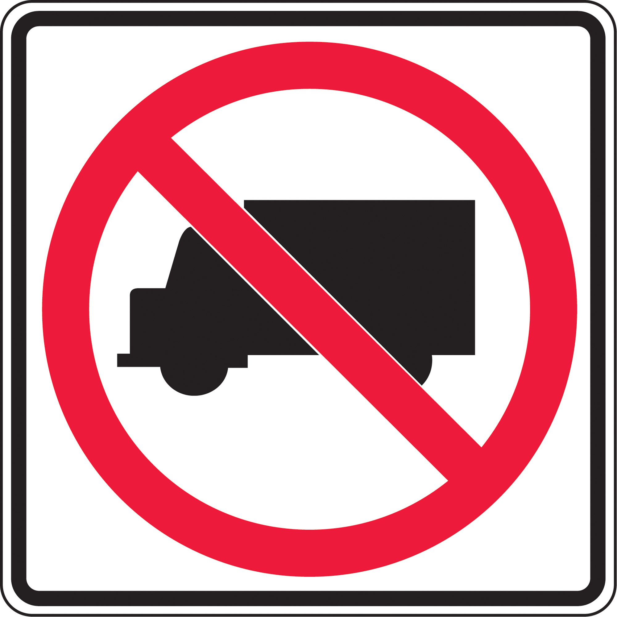 Panneau de signalisation camions interdits, 24" x 24", Aluminium, Pictogramme