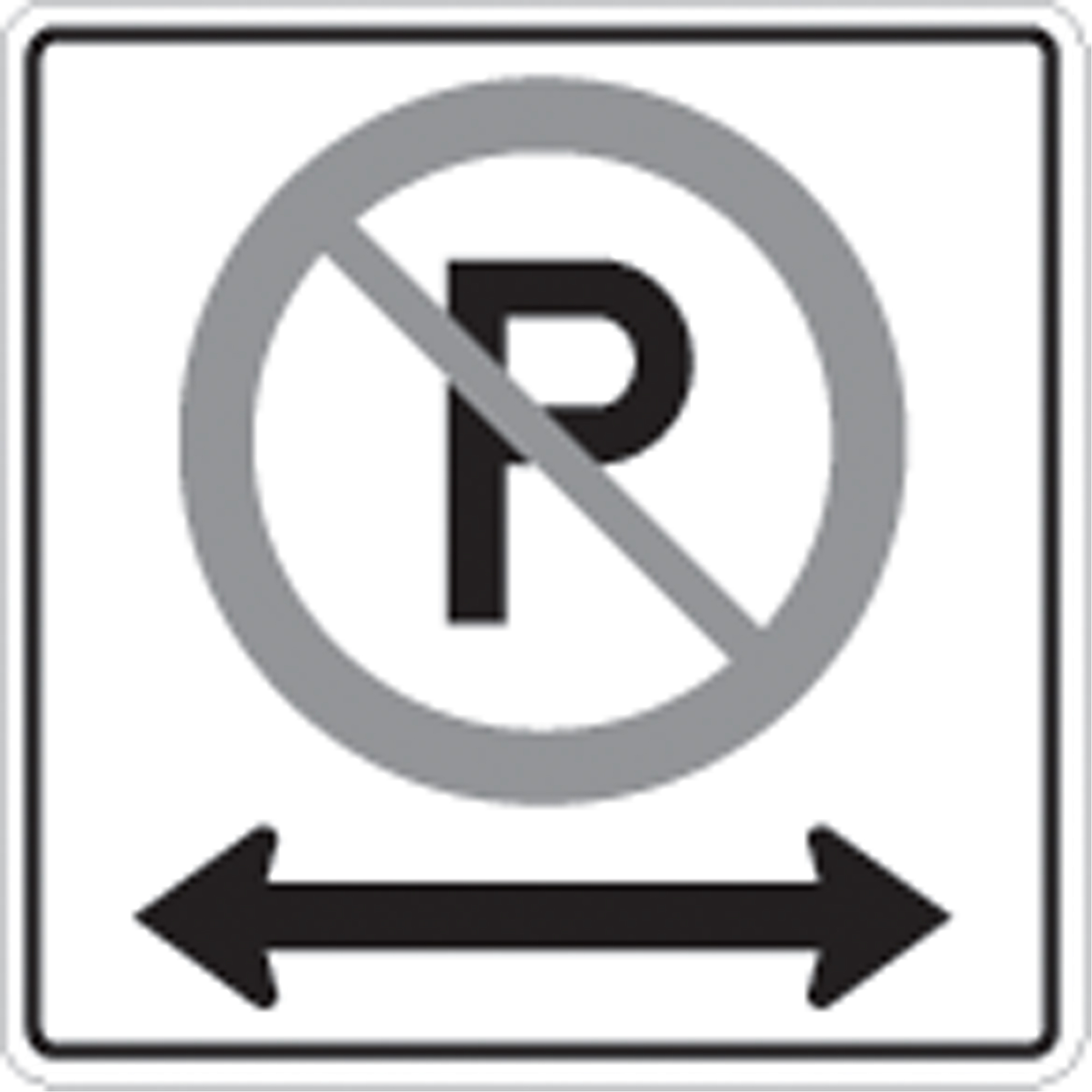 Panneau de signalisation défense de stationner, 18" x 18", Aluminium, Pictogramme