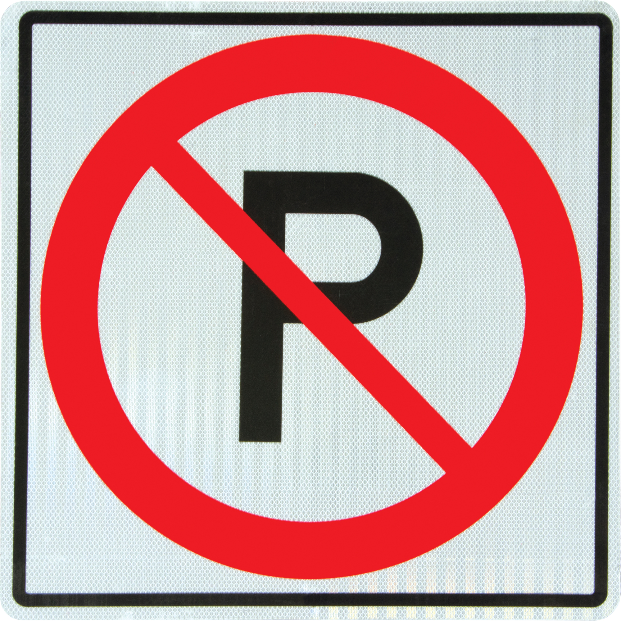 Panneau de signalisation défense de stationner, 24" x 24", Aluminium, Pictogramme