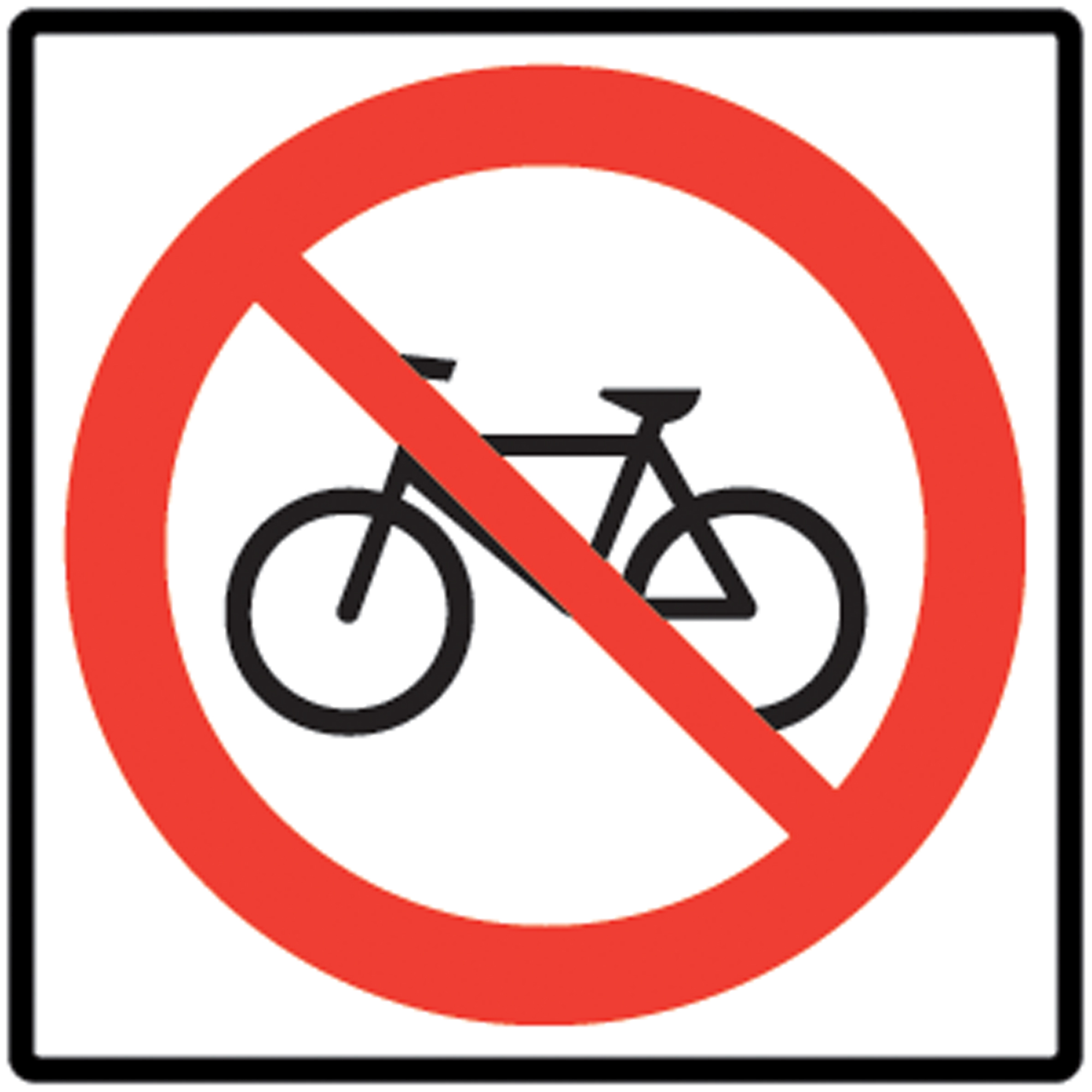 Panneau de signalisation vélos interdits, 24" x 24", Aluminium, Pictogramme