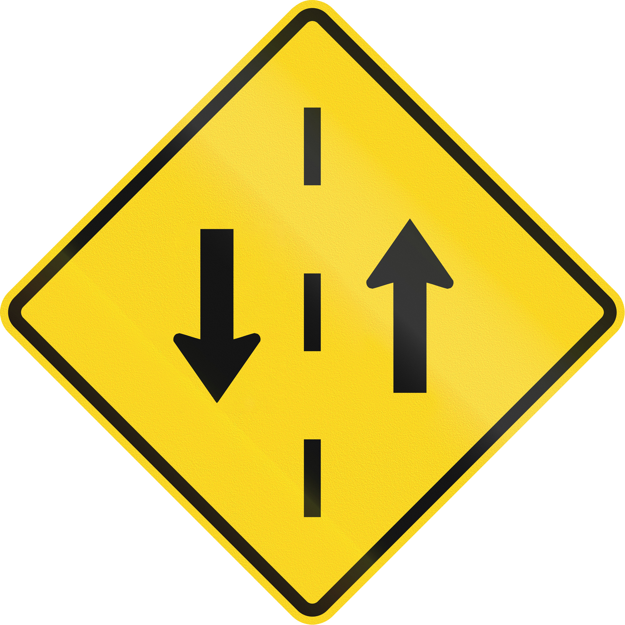 Panneaux de signalisation deux voies, 24" x 24", Aluminium, Anglais