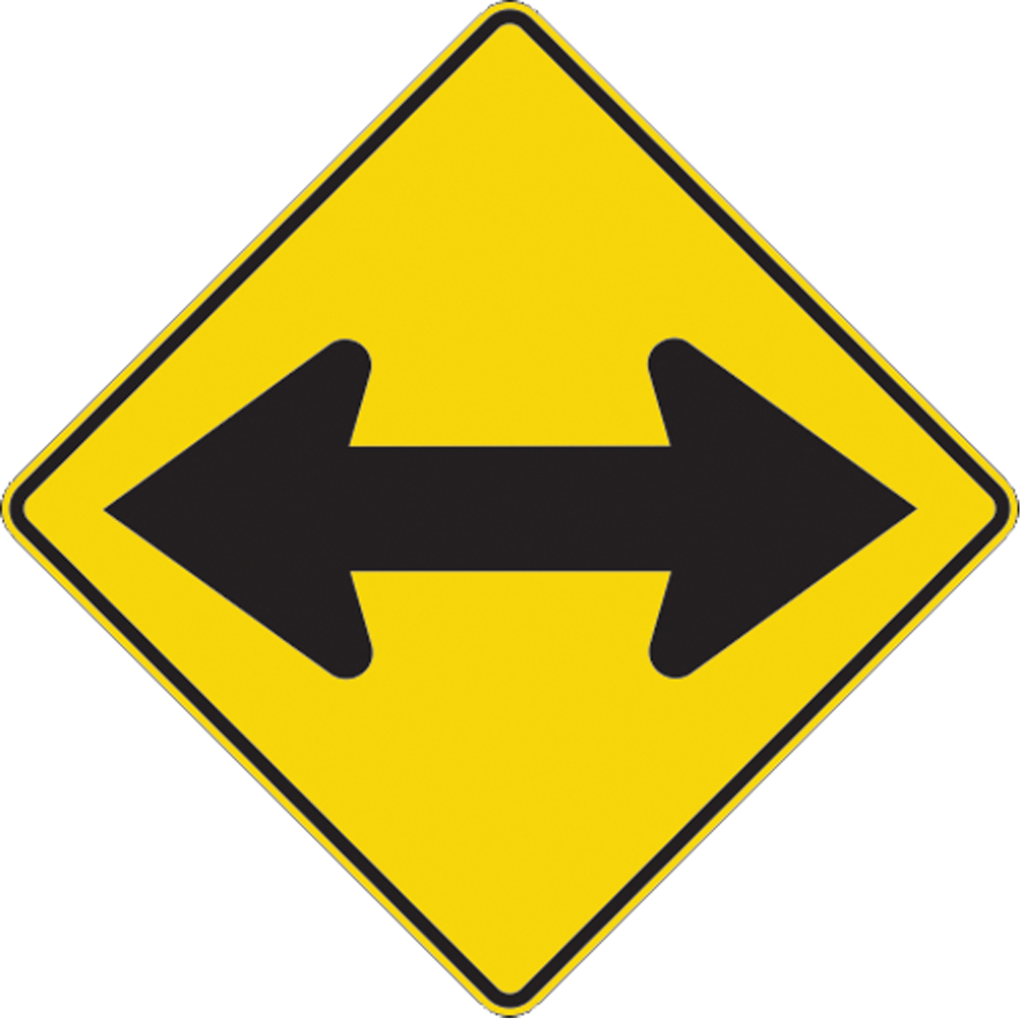 Panneaux de signalisation flèche bidirectionnelle, 24" x 24", Aluminium, Pictogramme