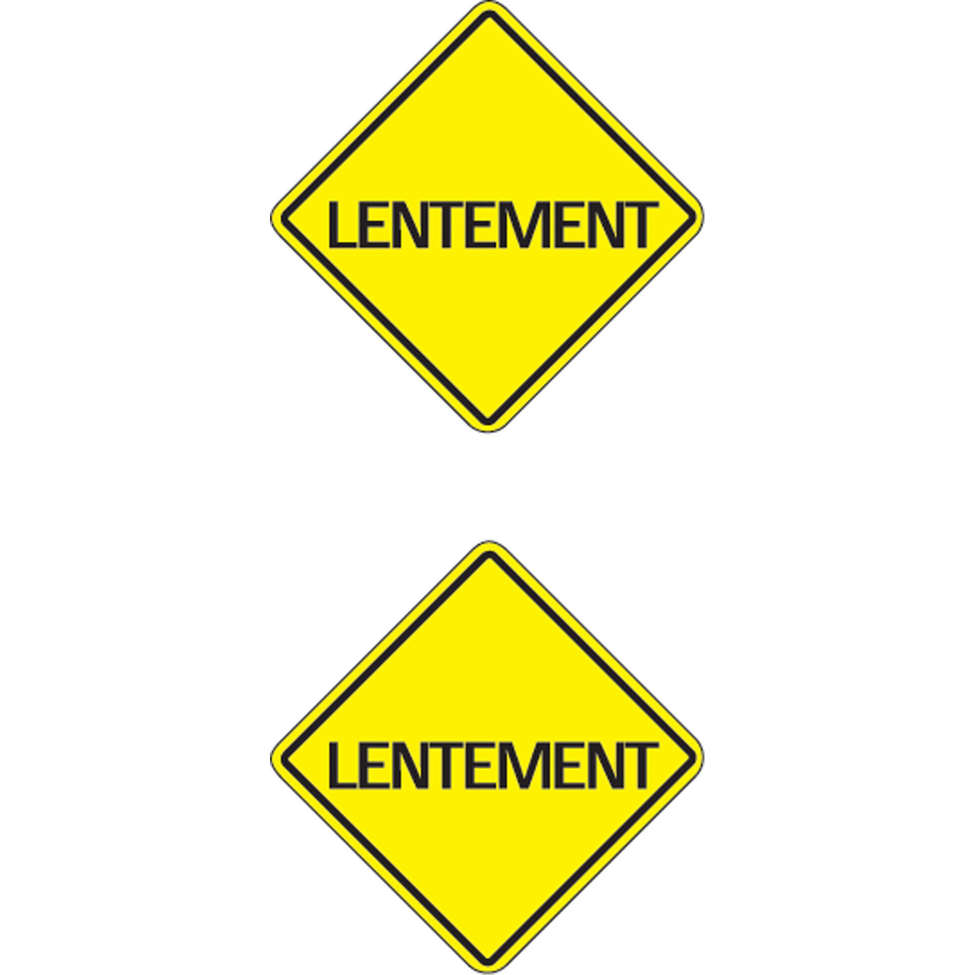 Panneaux de signalisation « Lentement », 24" x 24", Aluminium, Français