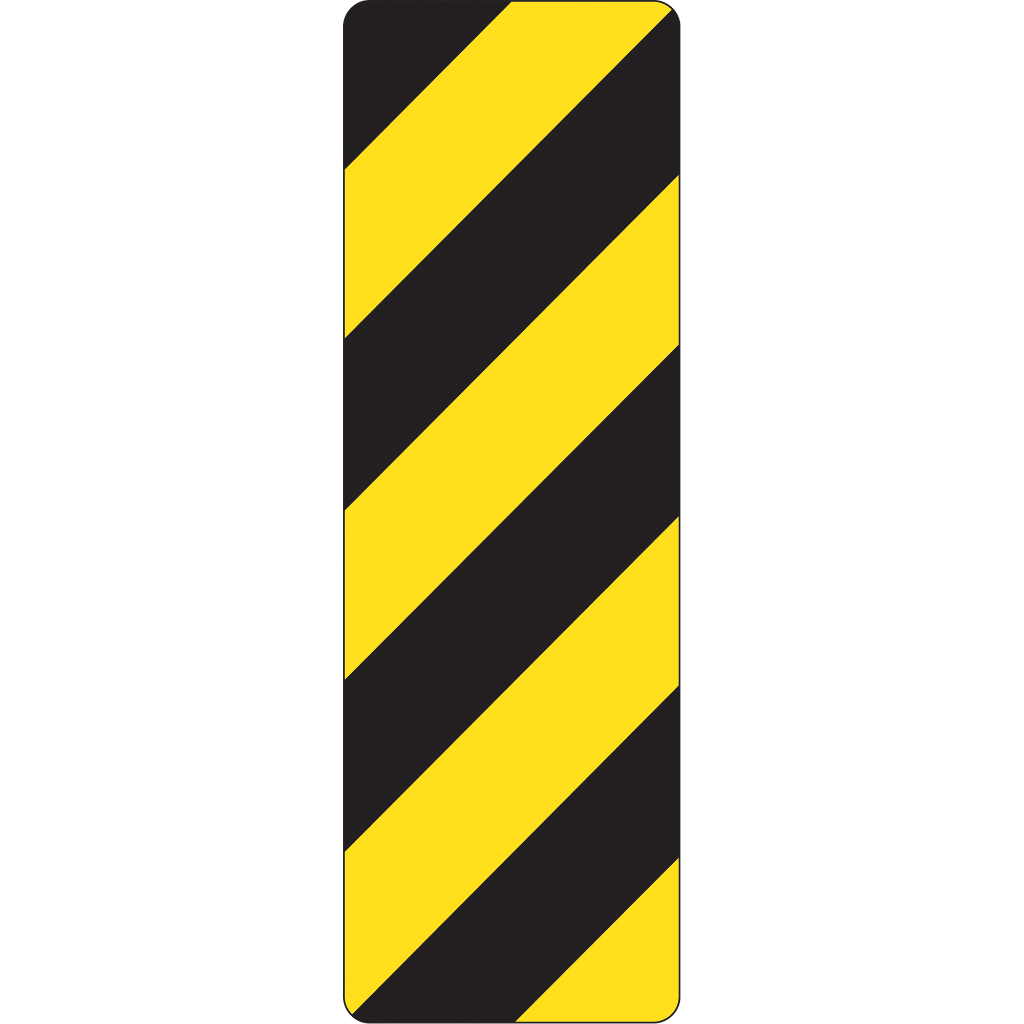 Panneaux de signalisation marqueur de risque à gauche, 12" x 36", Aluminium, Pictogramme