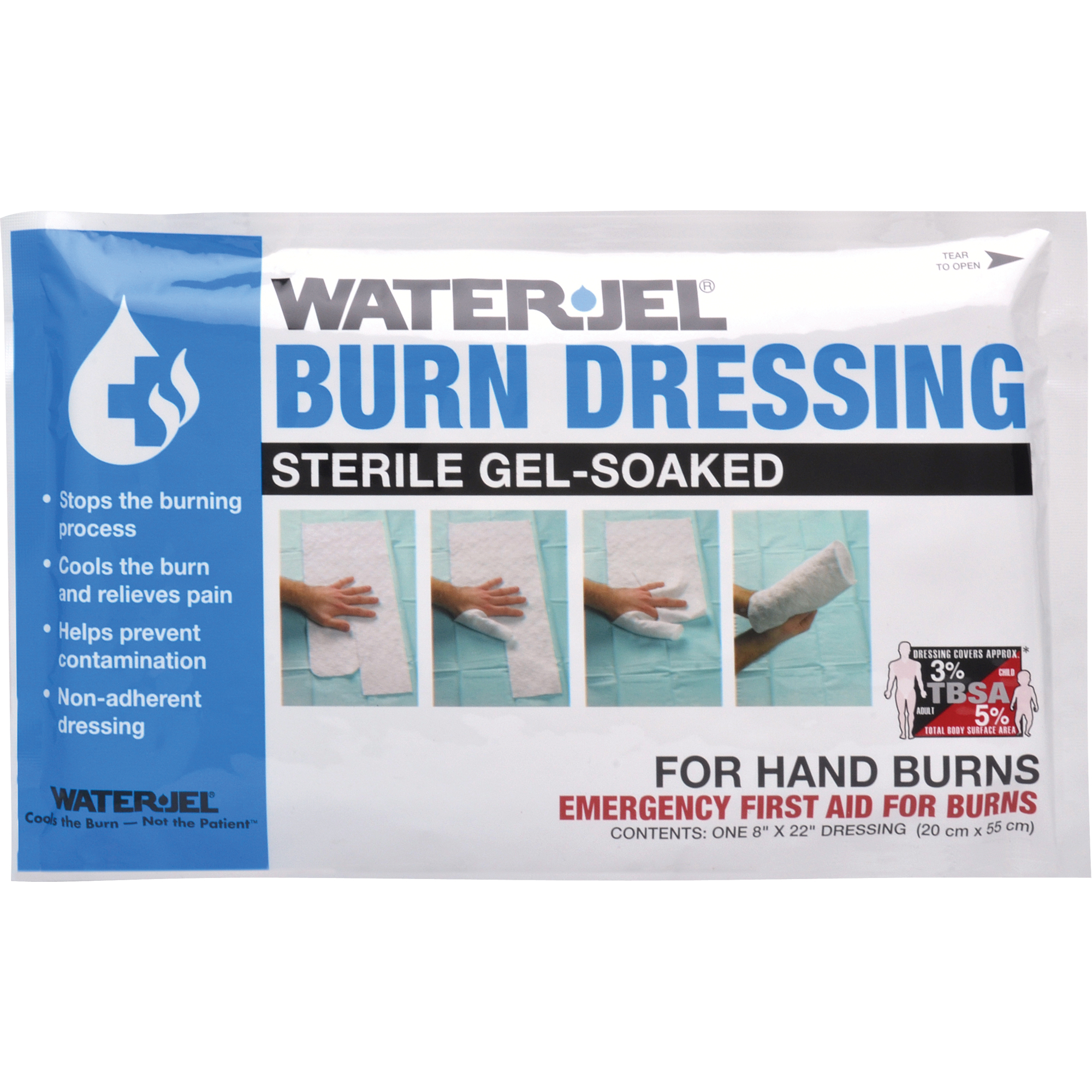 Pansements pour brûlures Water JelMD , 8" x 22", Classe 2