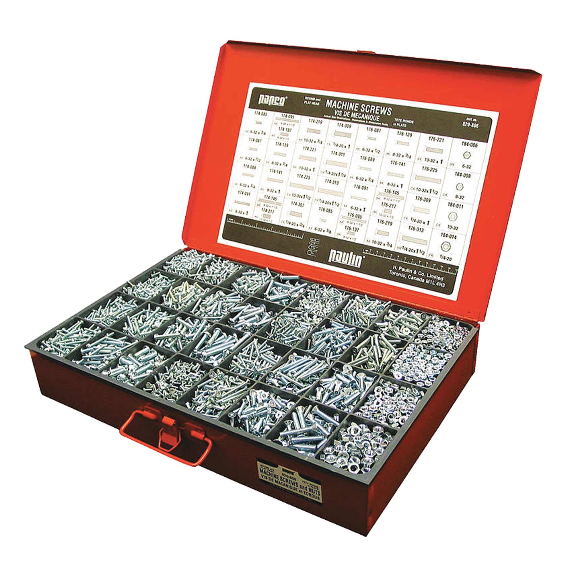 Assortiment d'écrous et de vis machine