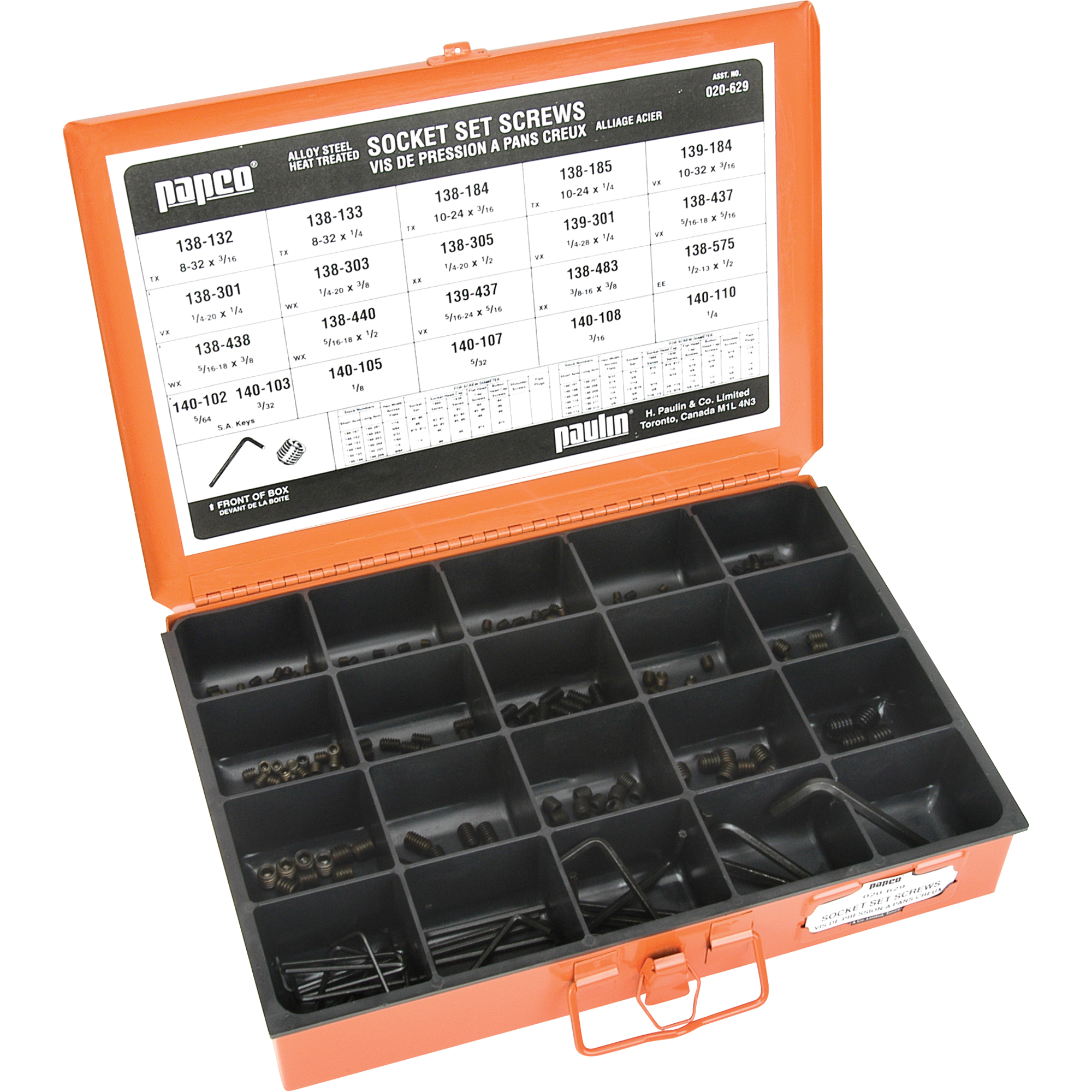 Assortiments de vis à bout cuvette à six pans creux