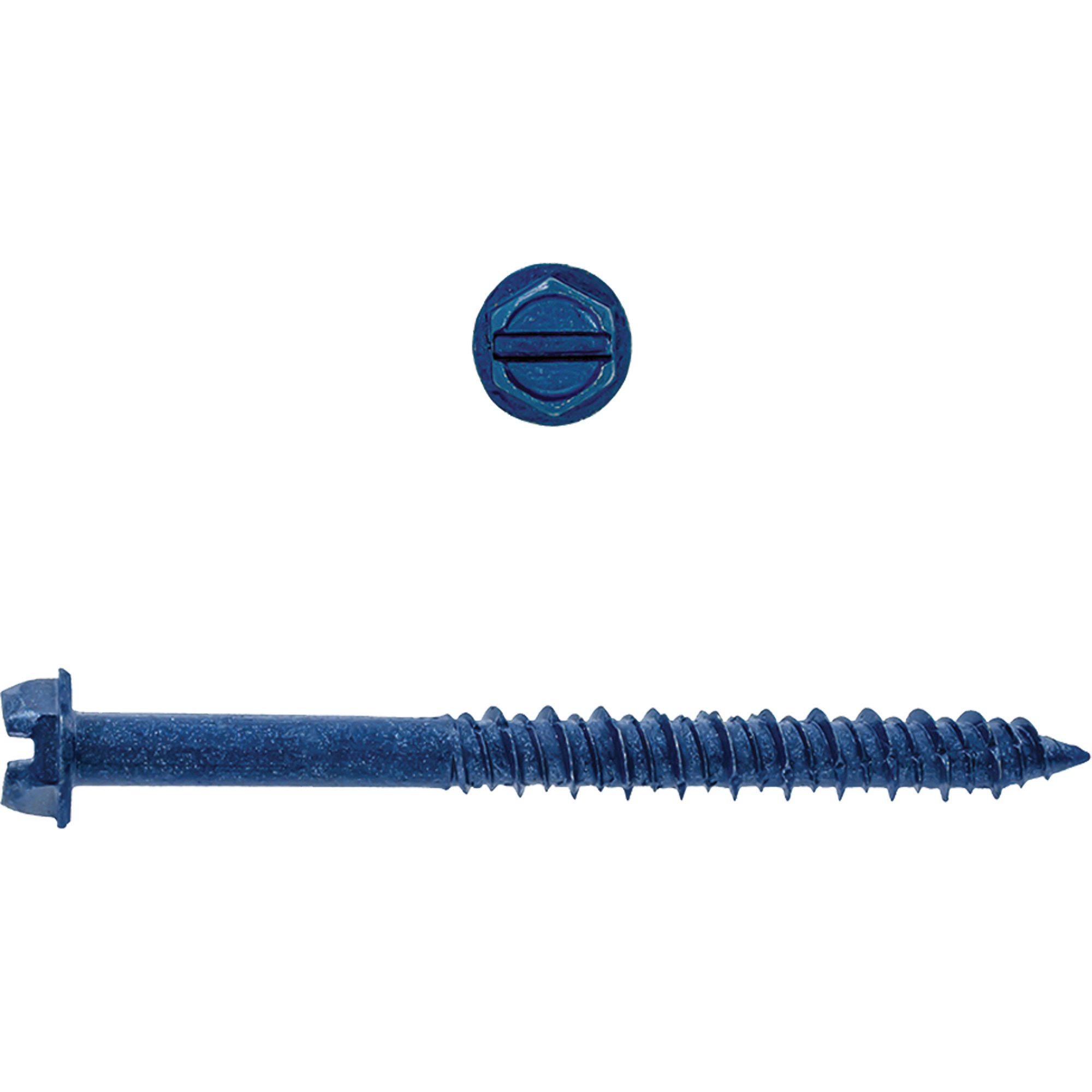 Vis à béton SD avec fente pour rondelle hex, 1/4" x 4" lo, Zingué