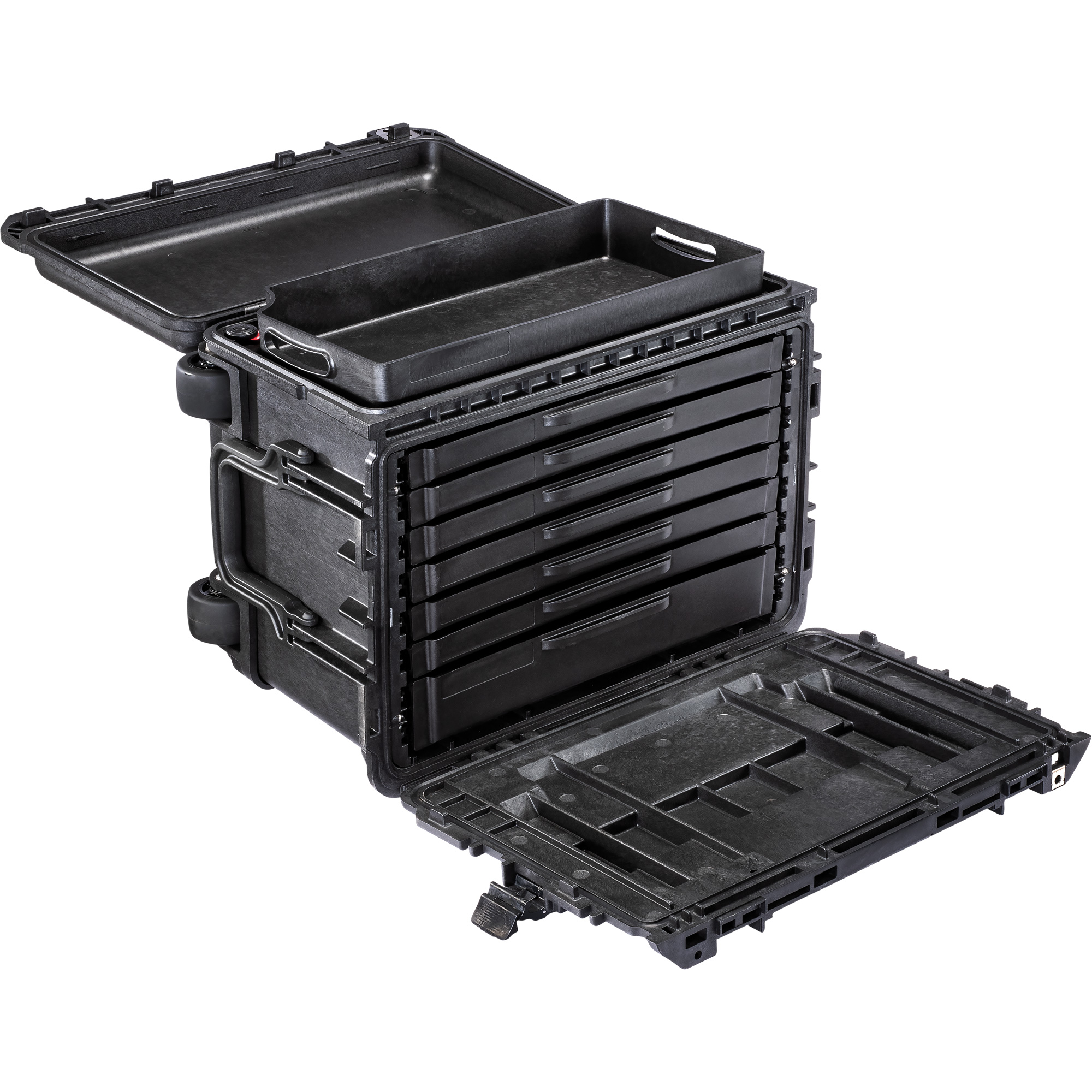 Armoire à outils mobile Gen 2, 24" la, 6 tiroirs, Noir – Image 2