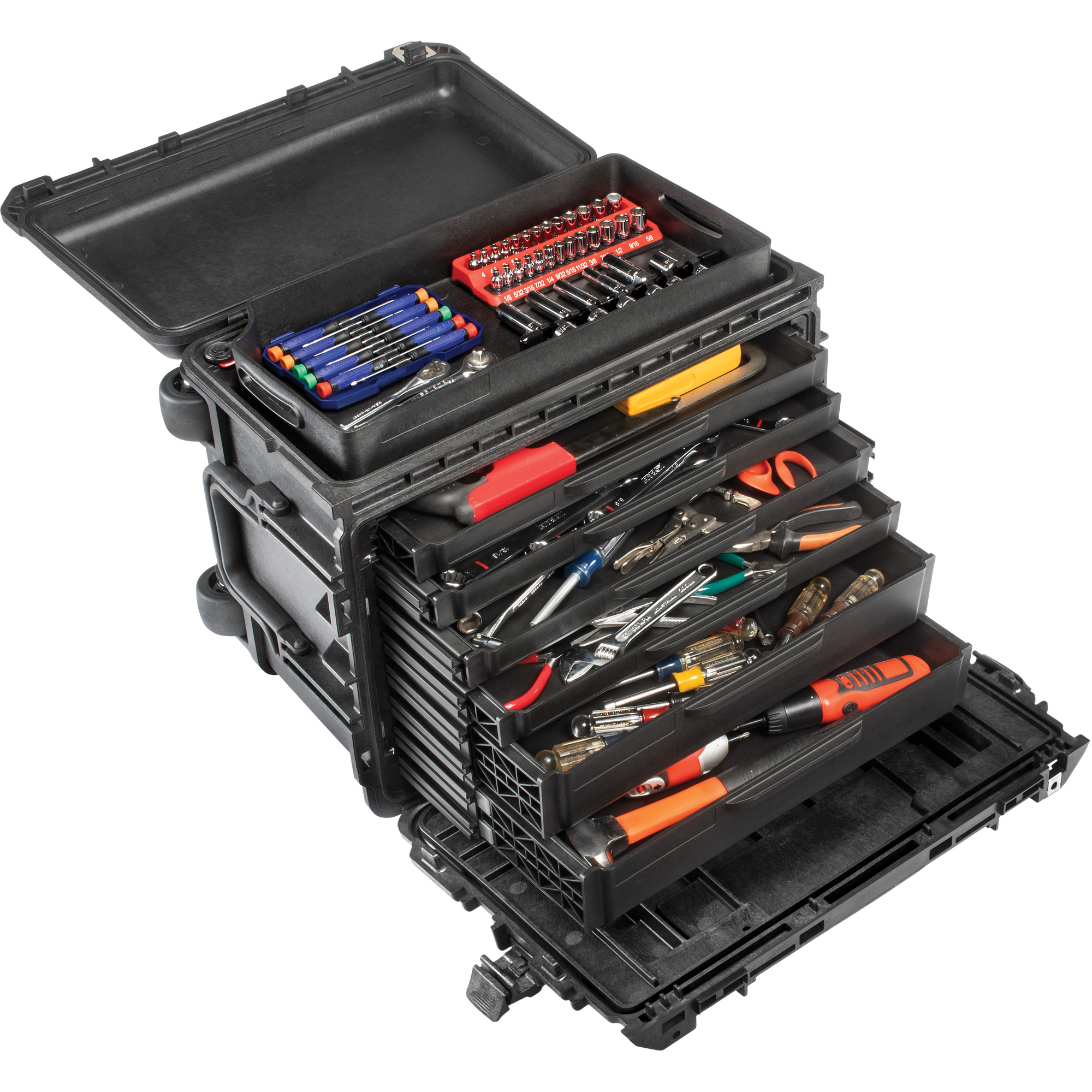 Armoire à outils mobile Gen 2, 24" la, 6 tiroirs, Noir – Image 3