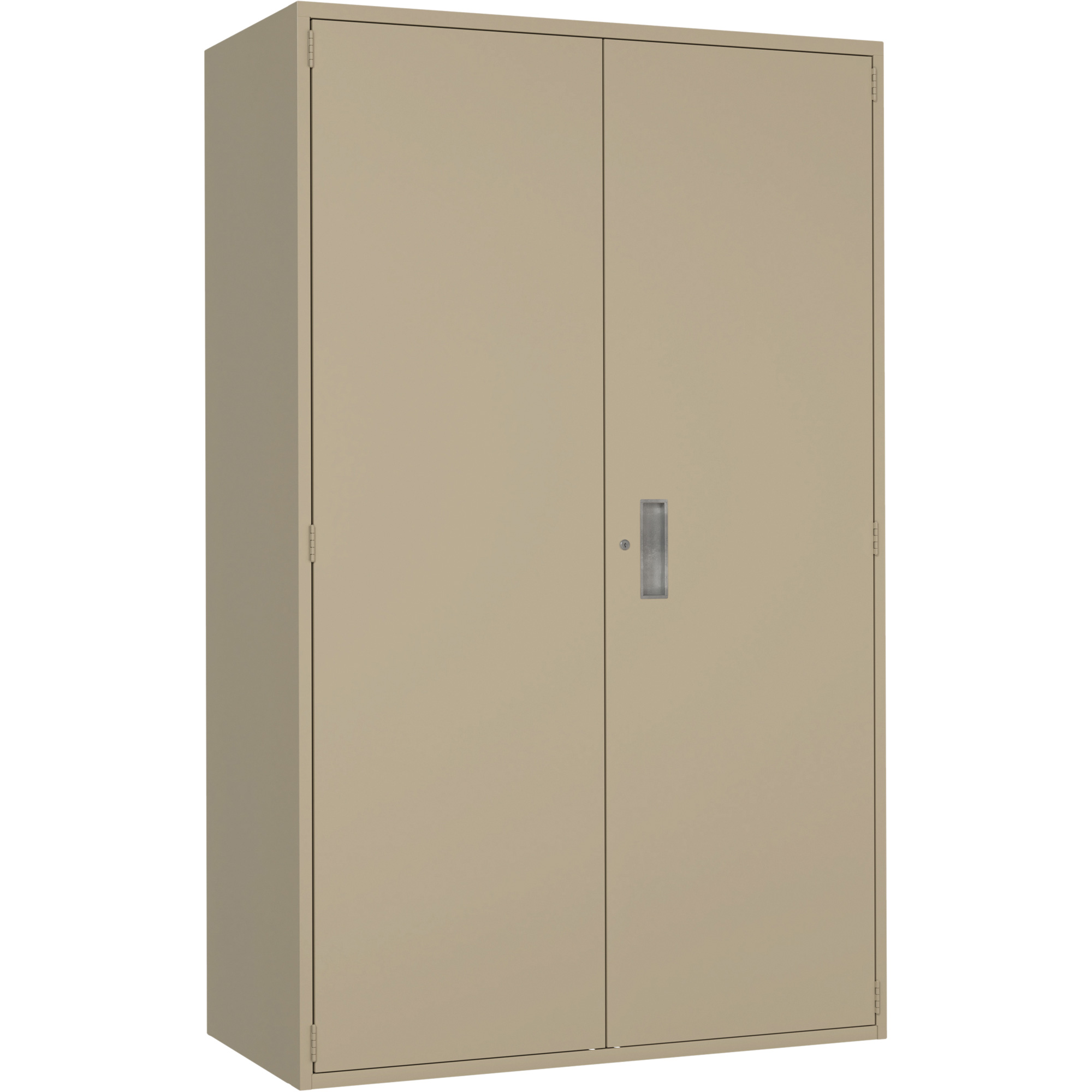 Armoire de rangement Hi-Boy très large, Acier, 4 Tablettes, 72" h x 48" la x 24" P, Beige