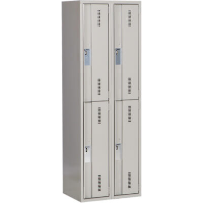 Casiers robustes ConcordeMC, 2 niveaux, Bloc de 2, 24" x 18" x 72", Acier, Gris, Soudé (assemblé)