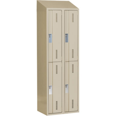 Casiers robustes ConcordeMC, 2 niveaux, Bloc de 2, 24" x 18" x 78", Acier, Beige, Soudé (assemblé)