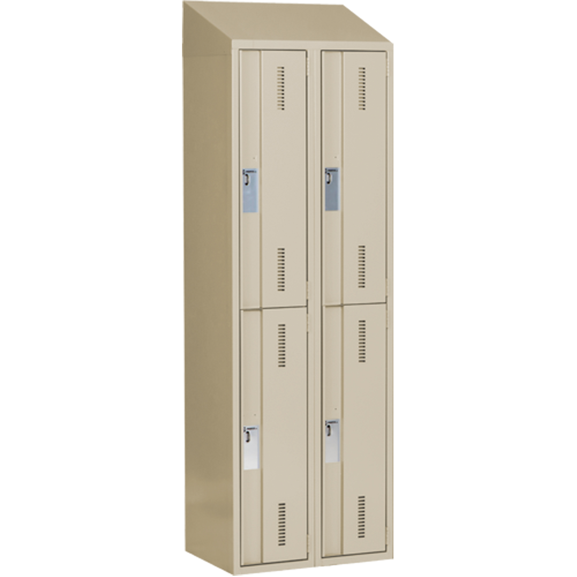 Casiers robustes ConcordeMC, 2 niveaux, Bloc de 2, 24" x 18" x 78", Acier, Beige, Soudé (assemblé)