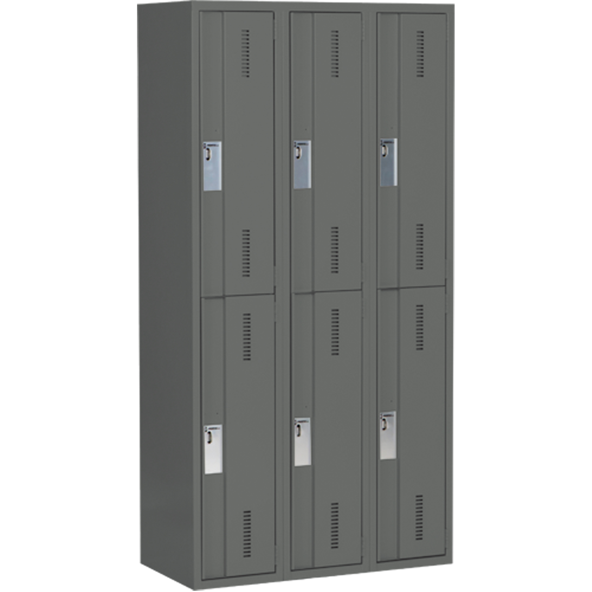 Casiers robustes ConcordeMC, 2 niveaux, Bloc de 3, 36" x 18" x 72", Acier, Charbon, Soudé (assemblé)