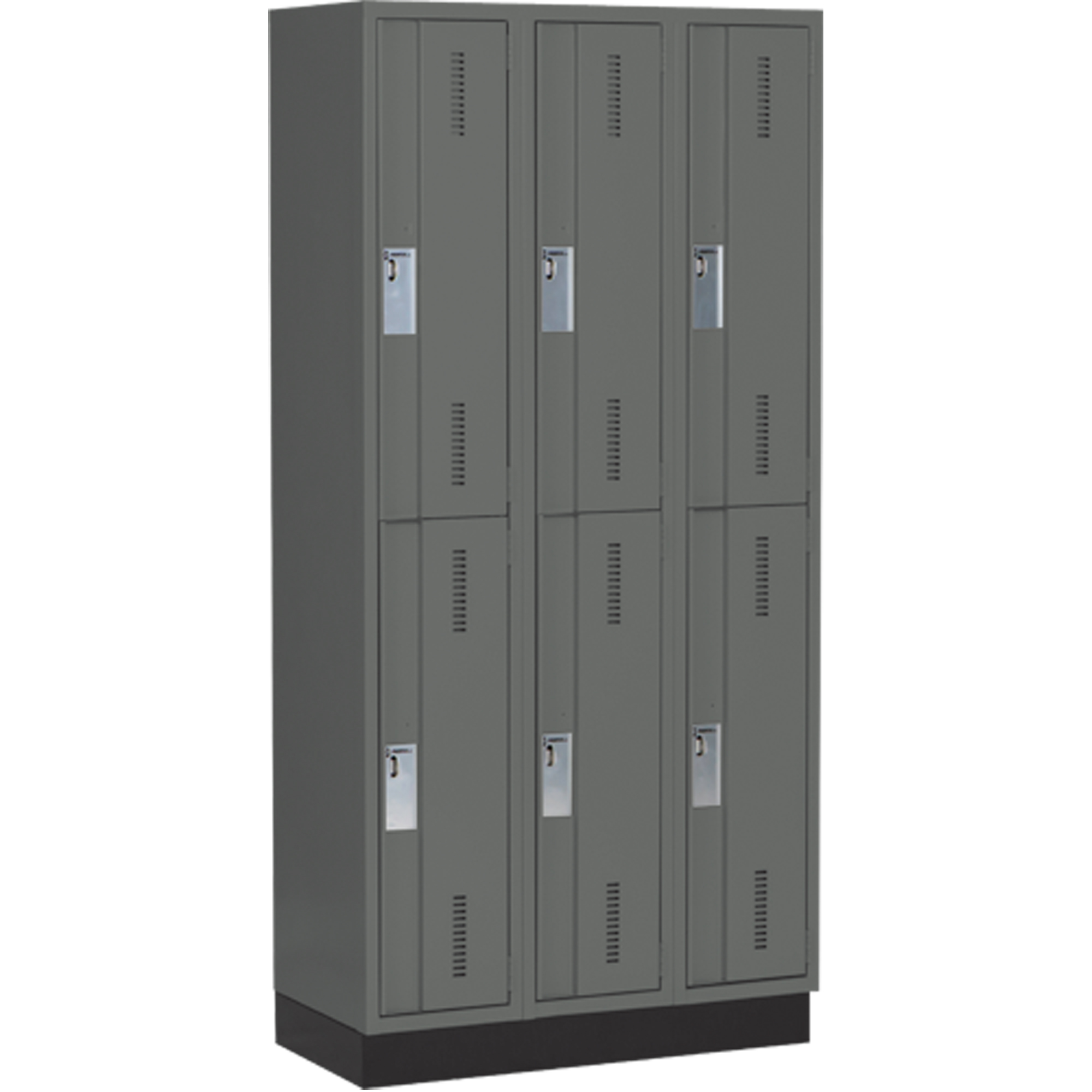 Casiers robustes ConcordeMC, 2 niveaux, Bloc de 3, 36" x 18" x 76", Acier, Charbon, Soudé (assemblé)