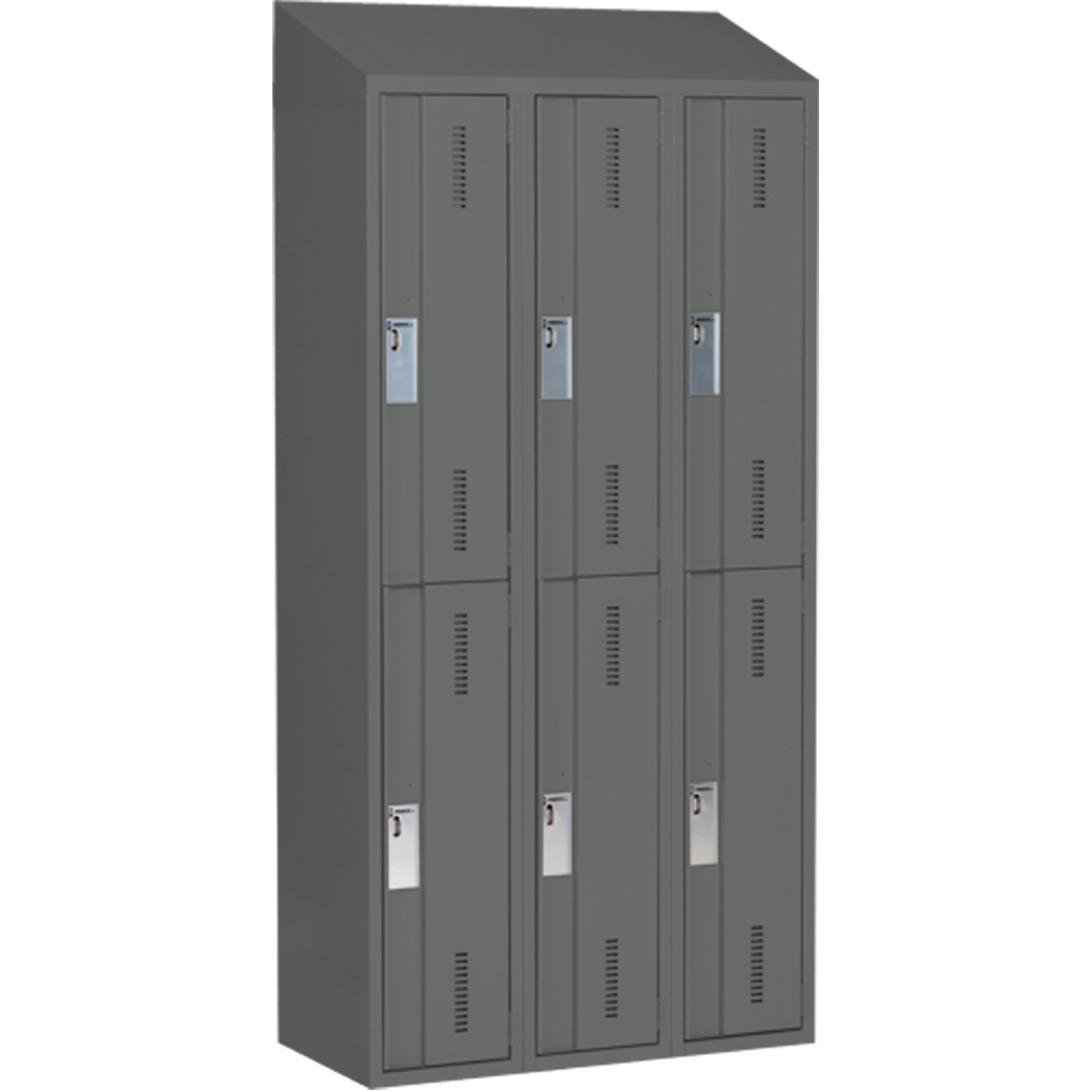 Casiers robustes ConcordeMC, 2 niveaux, Bloc de 3, 36" x 18" x 78", Acier, Charbon, Soudé (assemblé)