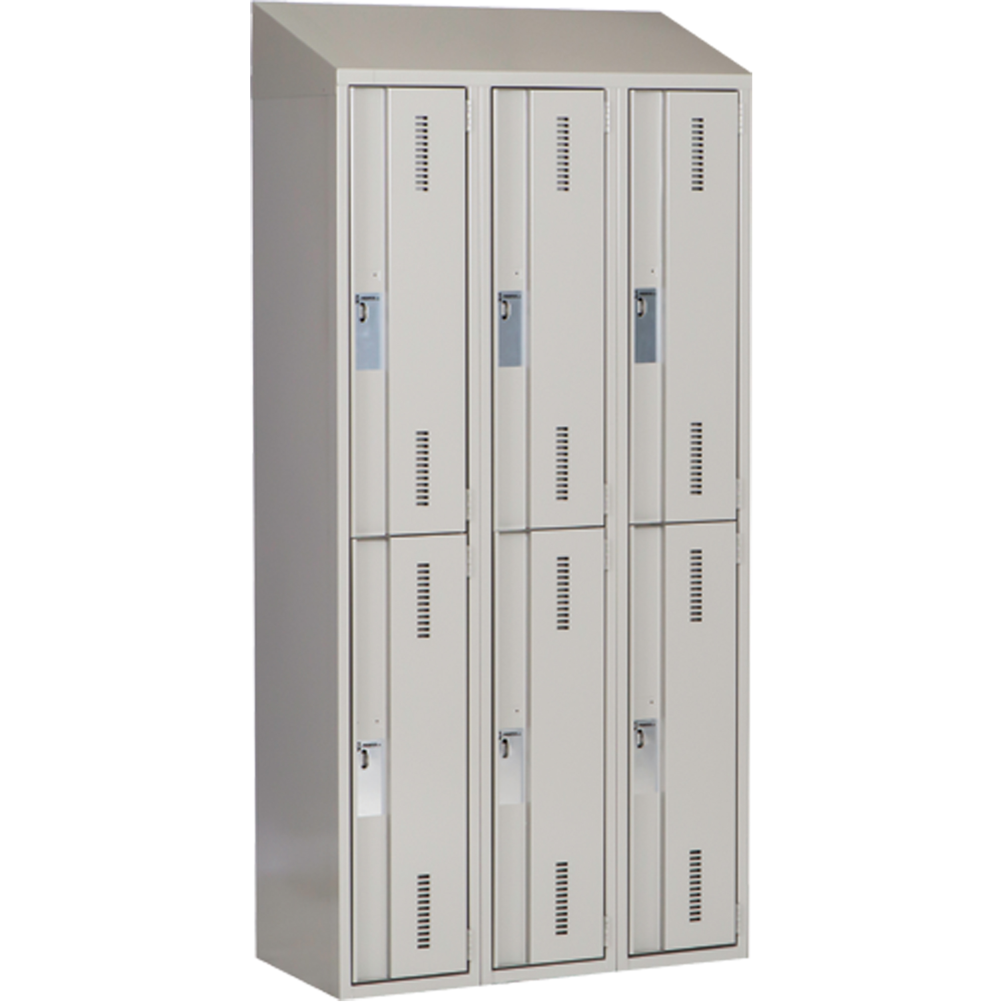 Casiers robustes ConcordeMC, 2 niveaux, Bloc de 3, 36" x 18" x 78", Acier, Gris, Soudé (assemblé)