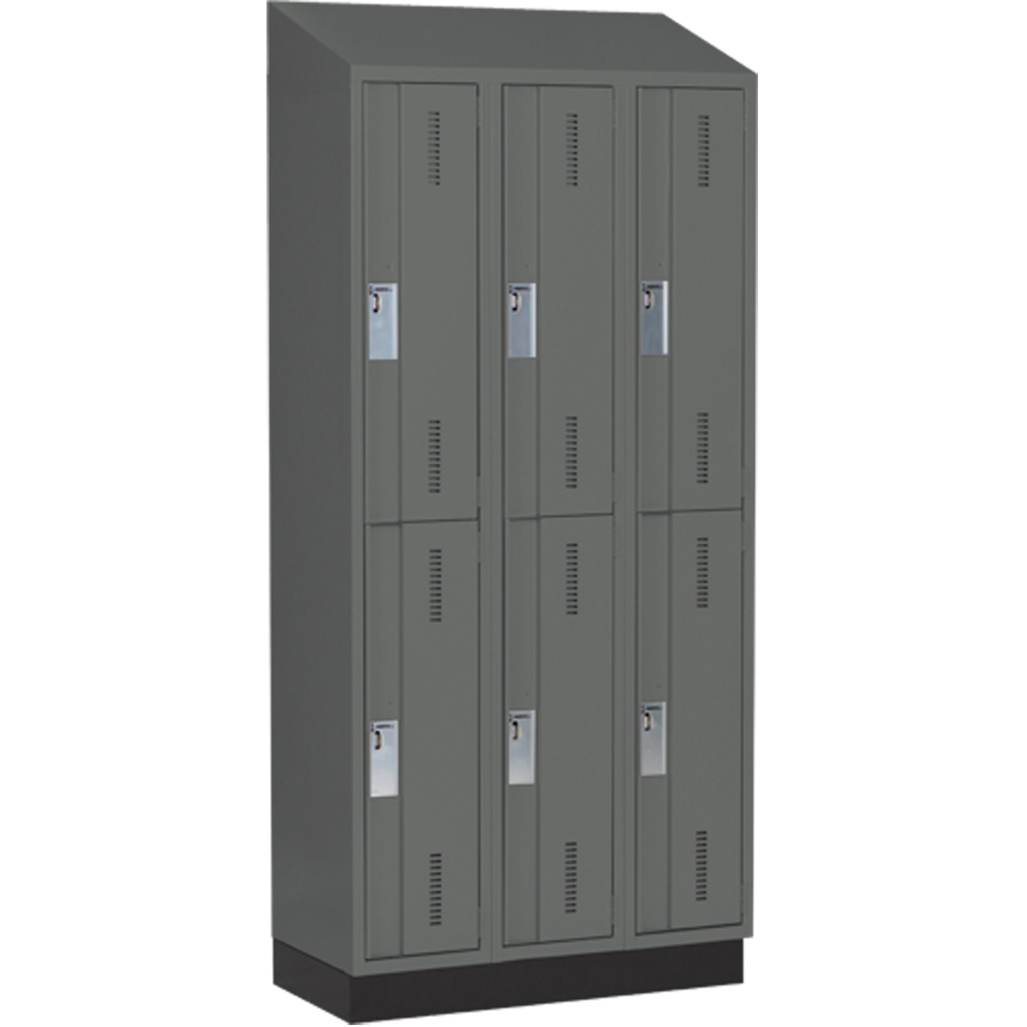 Casiers robustes ConcordeMC, 2 niveaux, Bloc de 3, 36" x 18" x 82", Acier, Charbon, Soudé (assemblé)