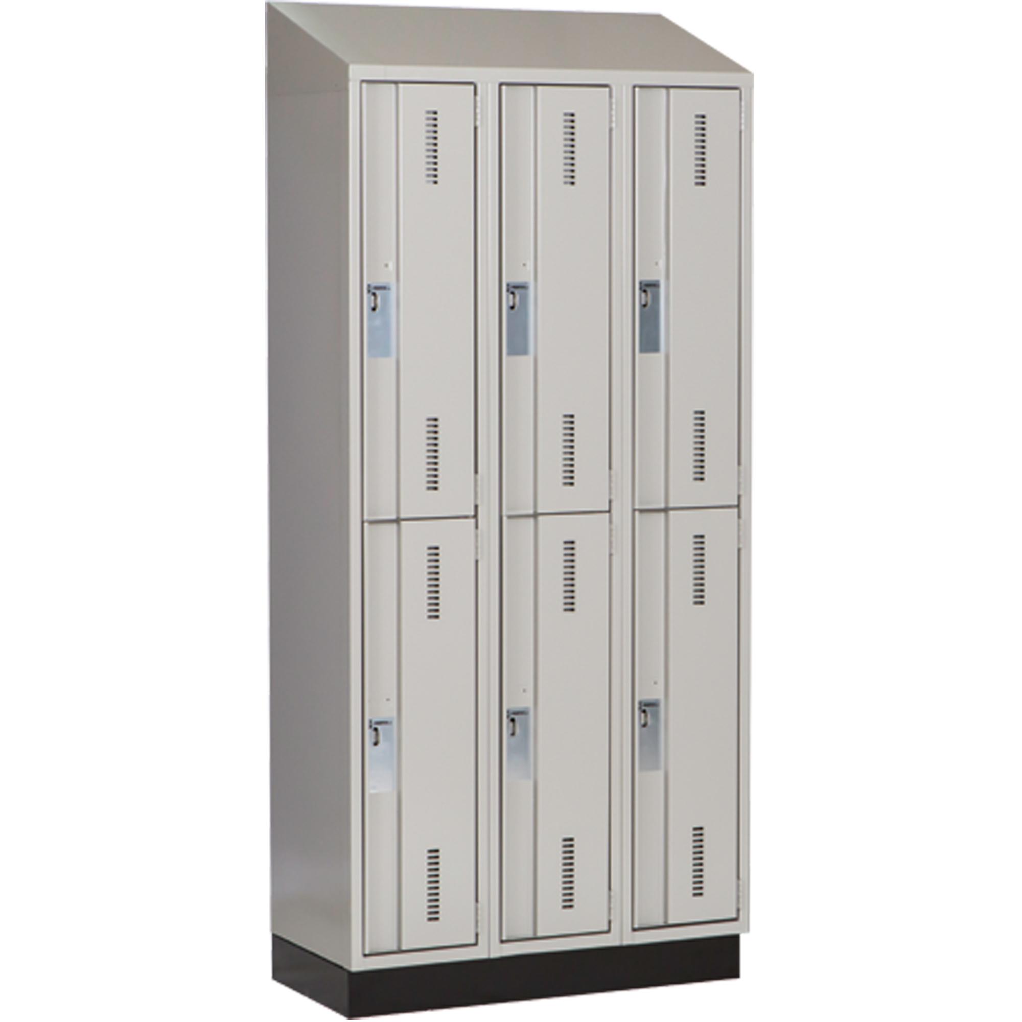 Casiers robustes ConcordeMC, 2 niveaux, Bloc de 3, 36" x 18" x 82", Acier, Gris, Soudé (assemblé)