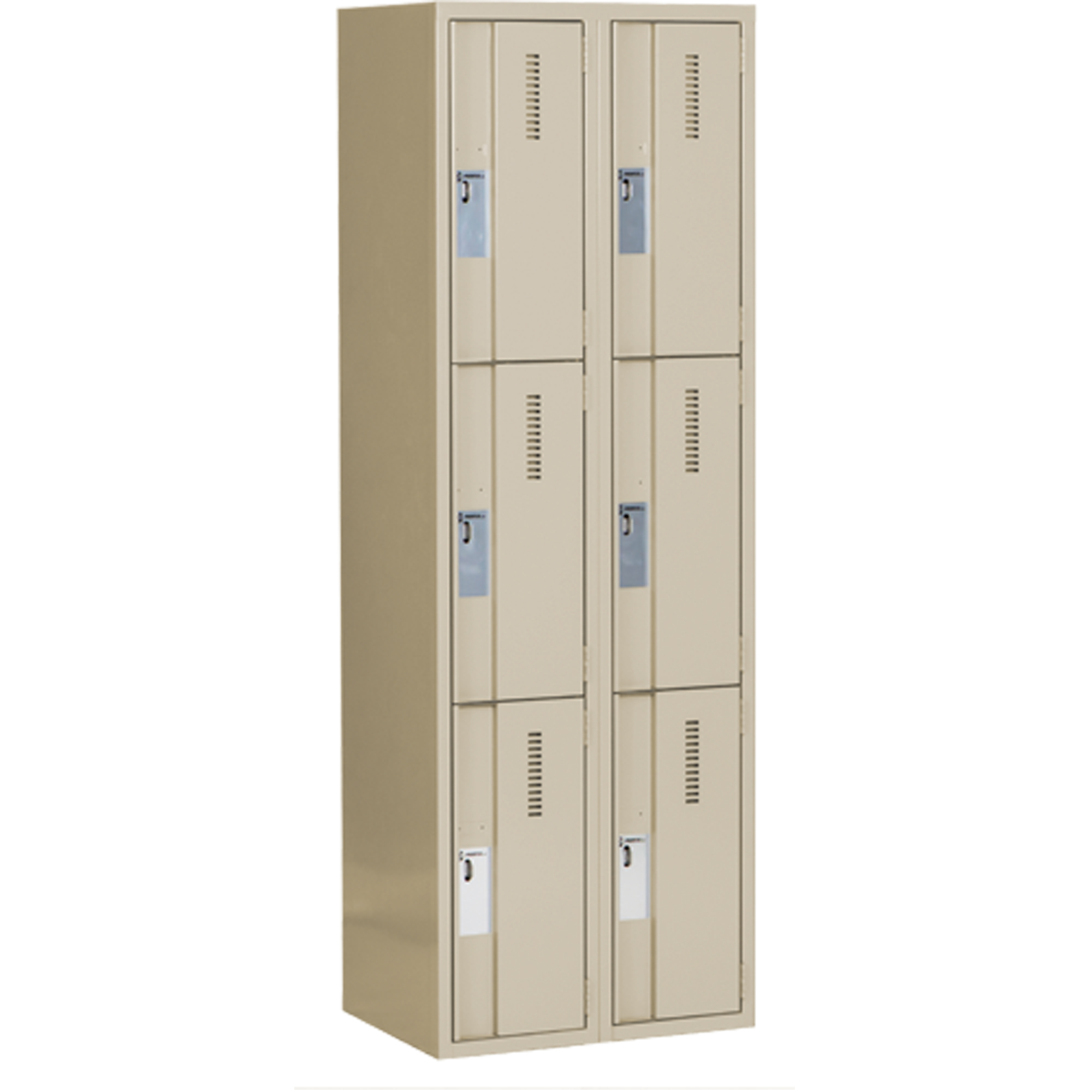 Casiers robustes ConcordeMC, 3 niveaux, Bloc de 2, 24" x 18" x 72", Acier, Beige, Soudé (assemblé)