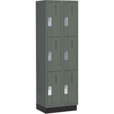 Casiers robustes ConcordeMC, 3 niveaux, Bloc de 2, 24" x 18" x 76", Acier, Charbon, Soudé (assemblé)