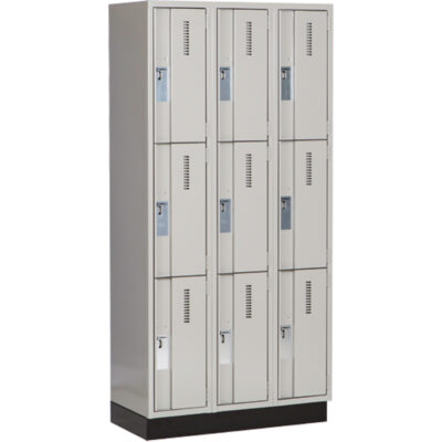 Casiers robustes ConcordeMC, 3 niveaux, Bloc de 3, 36" x 18" x 76", Acier, Gris, Soudé (assemblé)