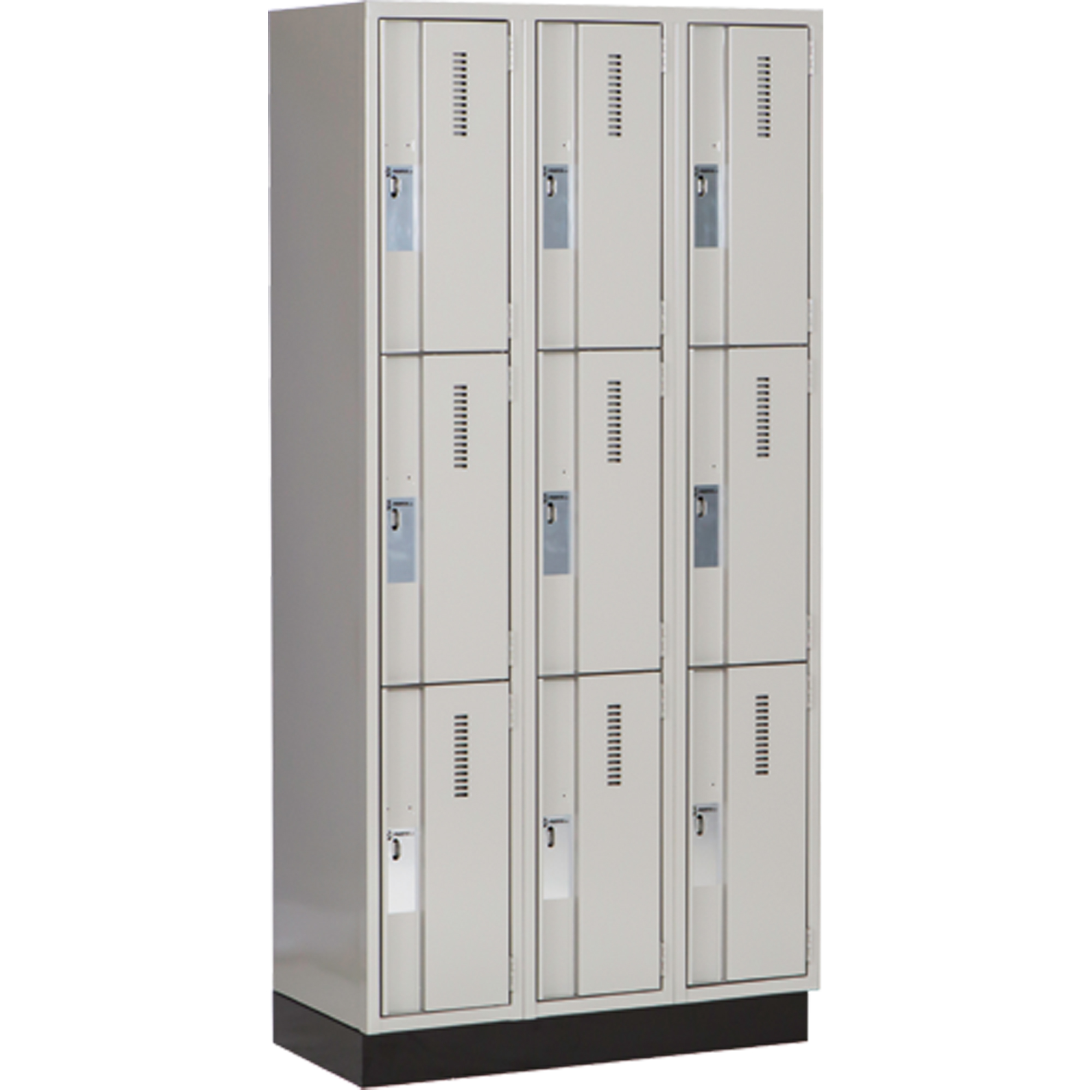 Casiers robustes ConcordeMC, 3 niveaux, Bloc de 3, 36" x 18" x 76", Acier, Gris, Soudé (assemblé)