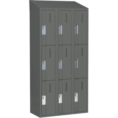 Casiers robustes ConcordeMC, 3 niveaux, Bloc de 3, 36" x 18" x 78", Acier, Charbon, Soudé (assemblé)