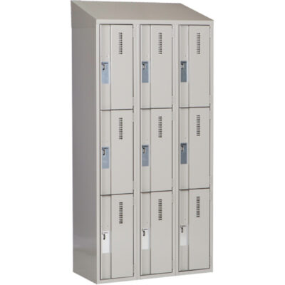 Casiers robustes ConcordeMC, 3 niveaux, Bloc de 3, 36" x 18" x 78", Acier, Gris, Soudé (assemblé)