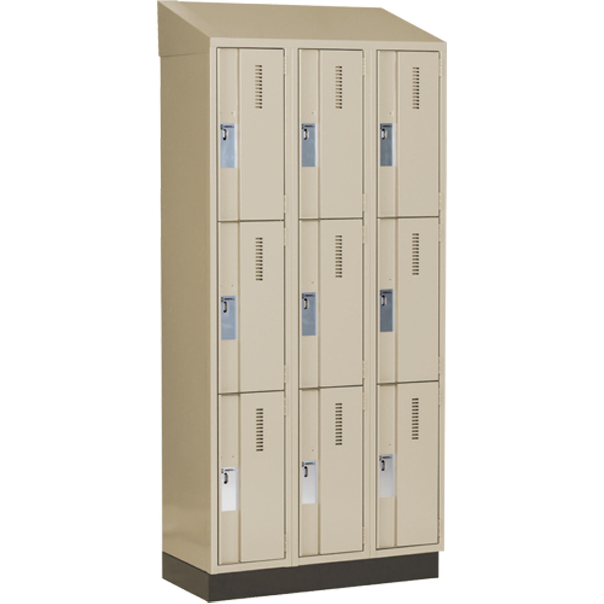Casiers robustes ConcordeMC, 3 niveaux, Bloc de 3, 36" x 18" x 82", Acier, Beige, Soudé (assemblé)