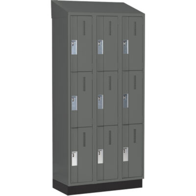 Casiers robustes ConcordeMC, 3 niveaux, Bloc de 3, 36" x 18" x 82", Acier, Charbon, Soudé (assemblé)