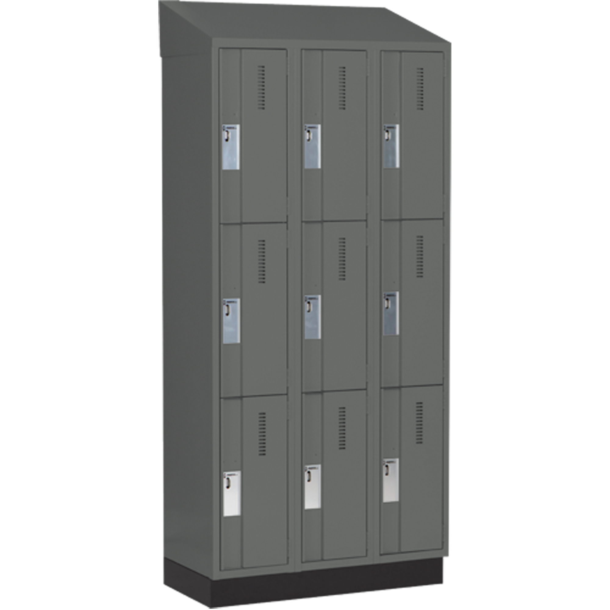 Casiers robustes ConcordeMC, 3 niveaux, Bloc de 3, 36" x 18" x 82", Acier, Charbon, Soudé (assemblé)