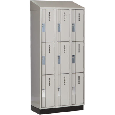 Casiers robustes ConcordeMC, 3 niveaux, Bloc de 3, 36" x 18" x 82", Acier, Gris, Soudé (assemblé)