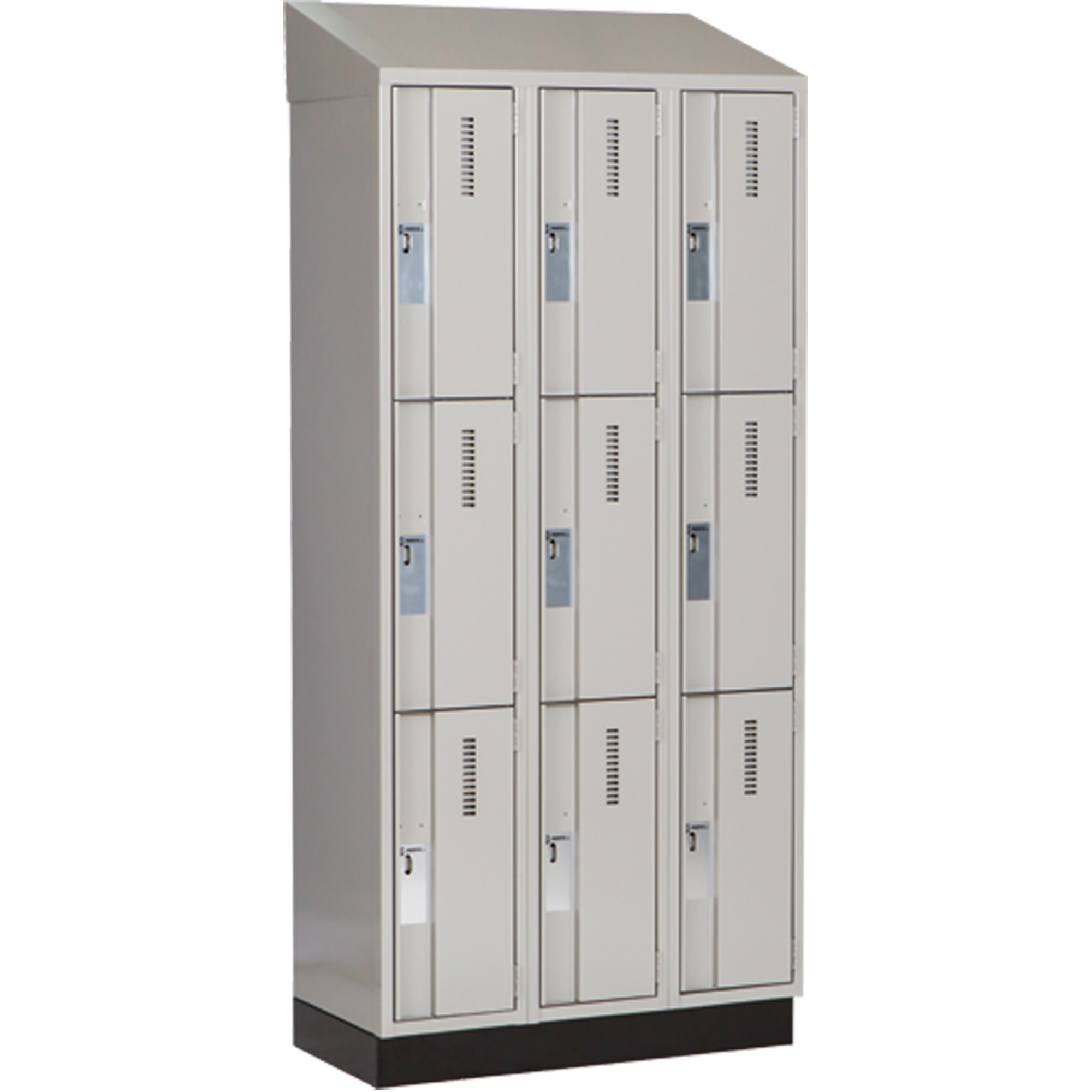 Casiers robustes ConcordeMC, 3 niveaux, Bloc de 3, 36" x 18" x 82", Acier, Gris, Soudé (assemblé)