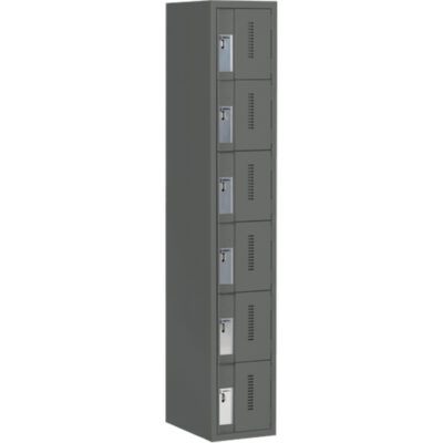 Casiers robustes ConcordeMC, 6 niveaux, 12" x 18" x 72", Acier, Charbon, Soudé (assemblé)