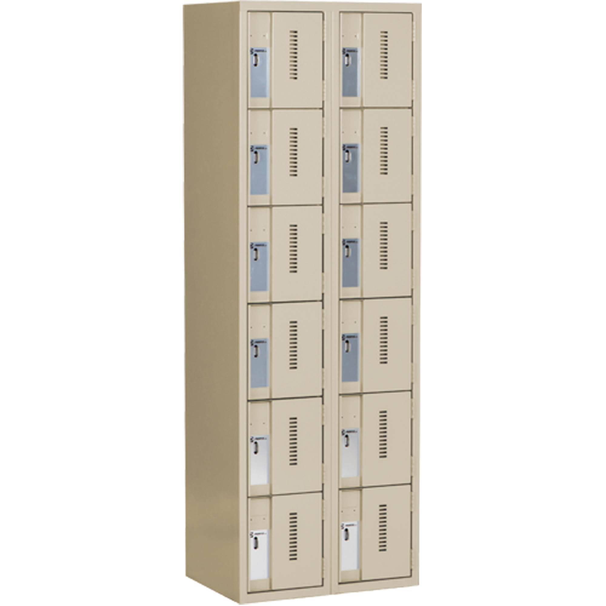 Casiers robustes ConcordeMC, 6 niveaux, Bloc de 2, 24" x 18" x 72", Acier, Beige, Soudé (assemblé)