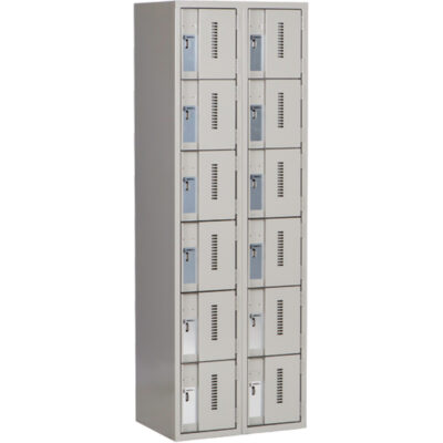 Casiers robustes ConcordeMC, 6 niveaux, Bloc de 2, 24" x 18" x 72", Acier, Gris, Soudé (assemblé)