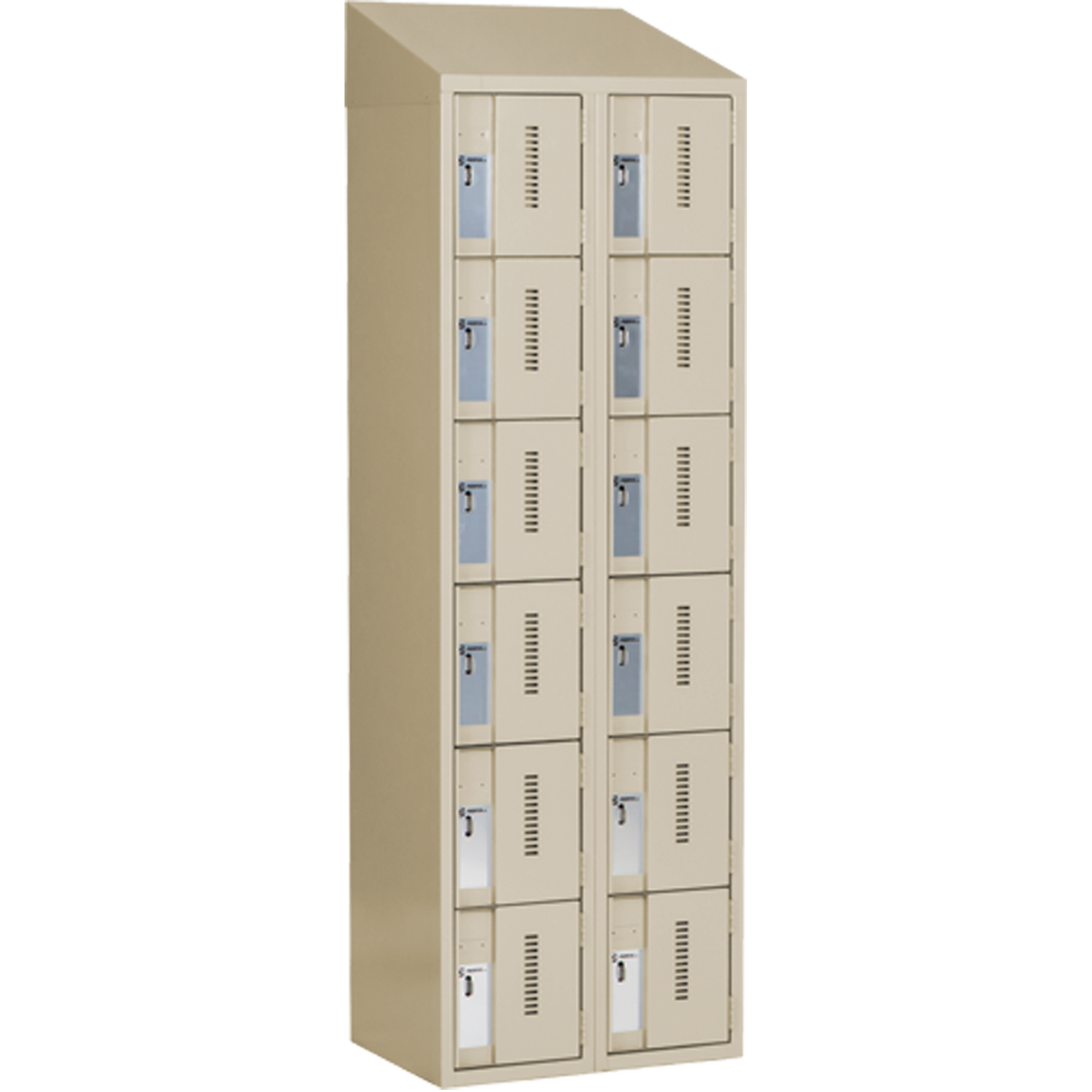 Casiers robustes ConcordeMC, 6 niveaux, Bloc de 2, 24" x 18" x 78", Acier, Beige, Soudé (assemblé)