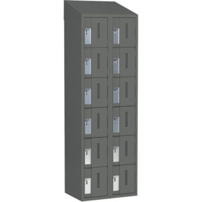 Casiers robustes ConcordeMC, 6 niveaux, Bloc de 2, 24" x 18" x 78", Acier, Charbon, Soudé (assemblé)