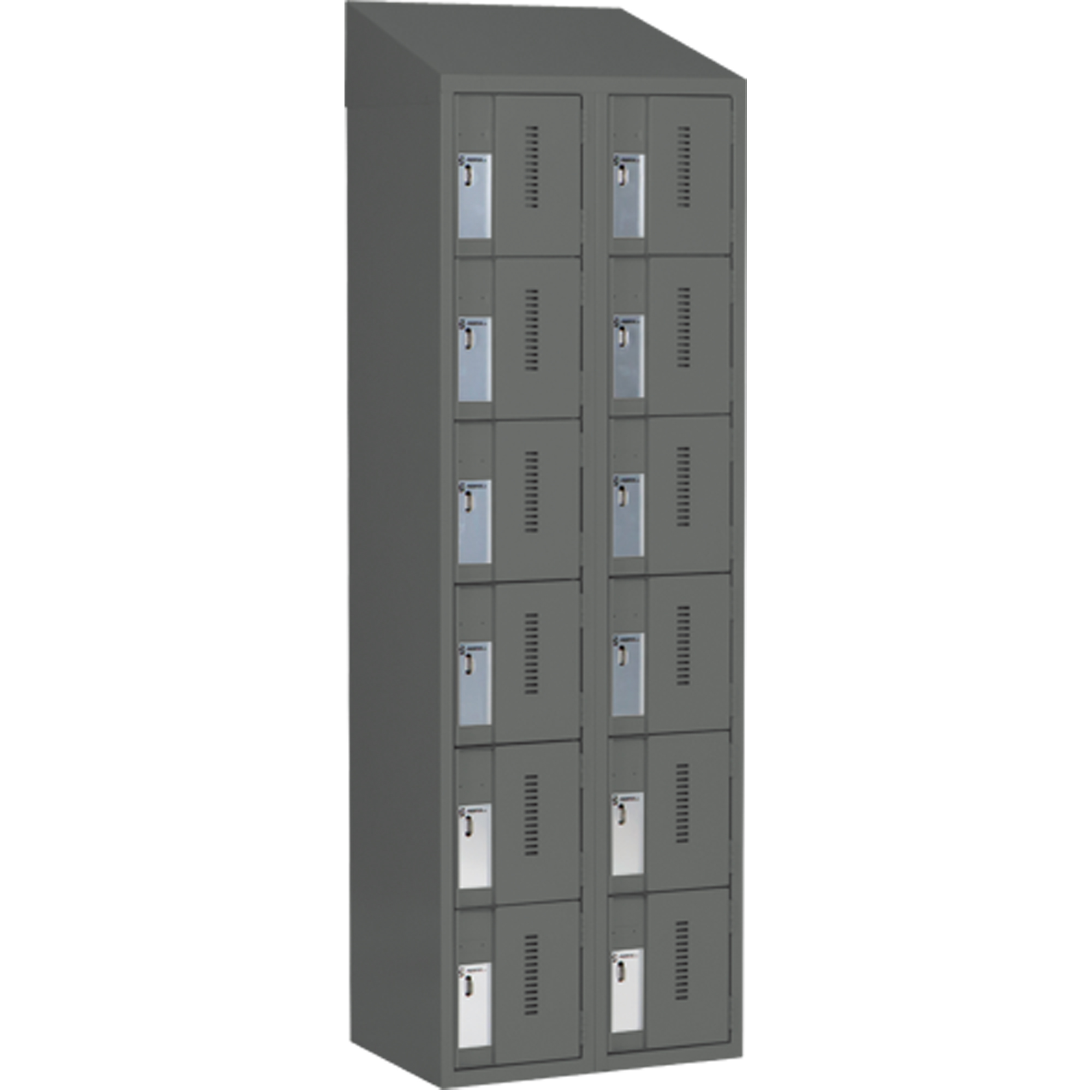 Casiers robustes ConcordeMC, 6 niveaux, Bloc de 2, 24" x 18" x 78", Acier, Charbon, Soudé (assemblé)