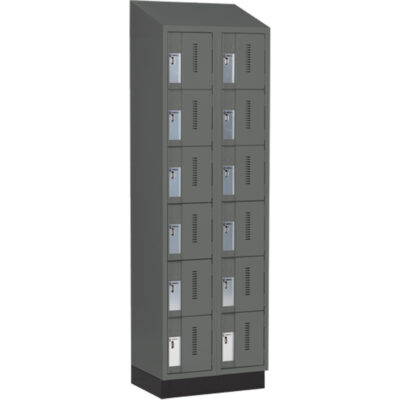 Casiers robustes ConcordeMC, 6 niveaux, Bloc de 2, 24" x 18" x 82", Acier, Charbon, Soudé (assemblé)