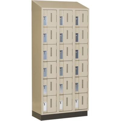 Casiers robustes ConcordeMC, 6 niveaux, Bloc de 3, 36" x 18" x 82", Acier, Beige, Soudé (assemblé)