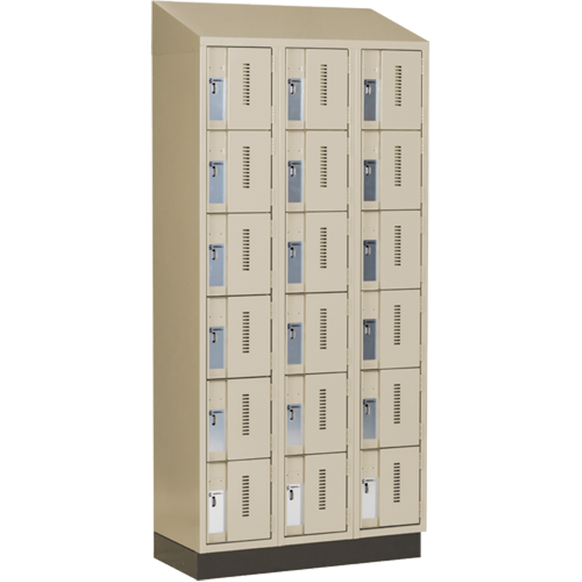Casiers robustes ConcordeMC, 6 niveaux, Bloc de 3, 36" x 18" x 82", Acier, Beige, Soudé (assemblé)