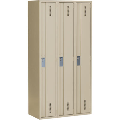 Casiers robustes ConcordeMC, Bloc de 3, 36" x 18" x 72", Acier, Beige, Soudé (assemblé)